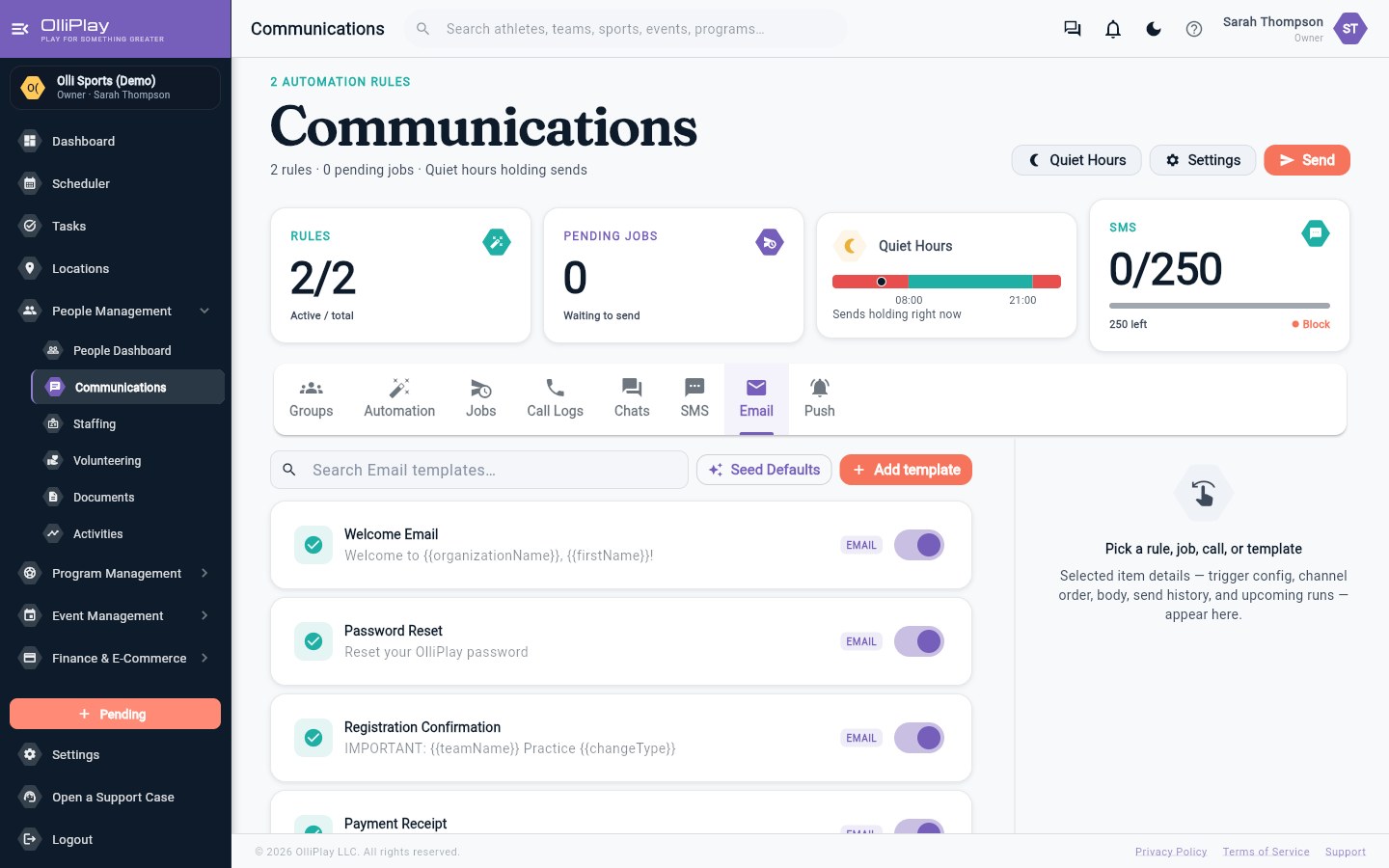 OlliPlay communications module in light mode